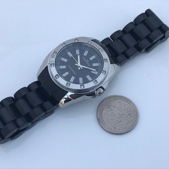 Anne Klein Women Watch Crystal Accents Black Plast - Picture 2 of 8